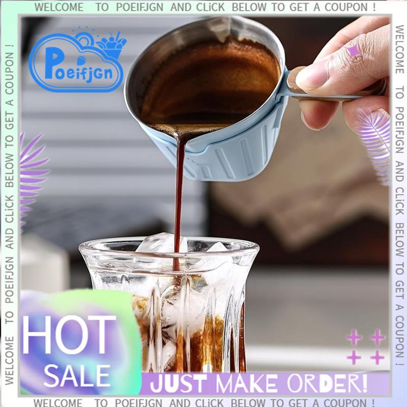 Cốc bắn Espresso Thép không gỉ Cốc rót Espresso Cốc đo Espresso Tay cầm bằng gỗ