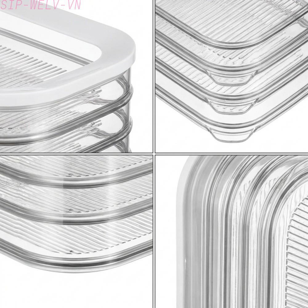 {WELV}Airtight deli Meat Container: 4-Layer Stackable Storage for Fresh Cold Cuts