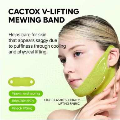 V-Lifting Mewing Band Truyền xương rồng Caffeine Collagen, Dây đeo hàm chống chảy xệ cho cằm đôi