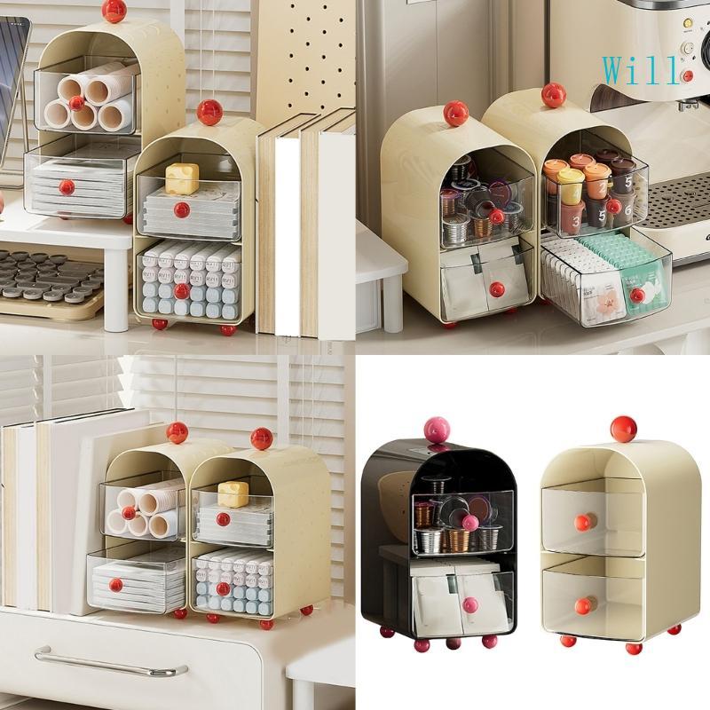 Will Dung Tích Lớn Trà Túi Đựng Ngăn Kéo Phong Cách Viên 2 Lớp Hộp Bảo Quản Cà Phê
