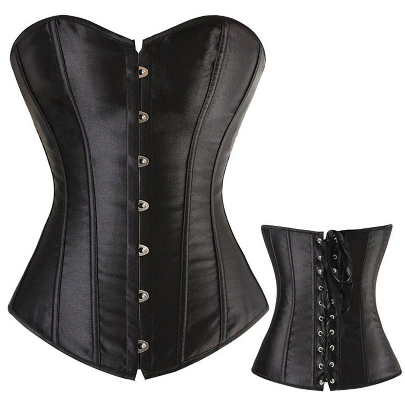 Áo corset Satin Palace cổ điển Áo corset nữ Gothic Áo khoác ngoài có dây buộc corset Hỗ trợ ngực
