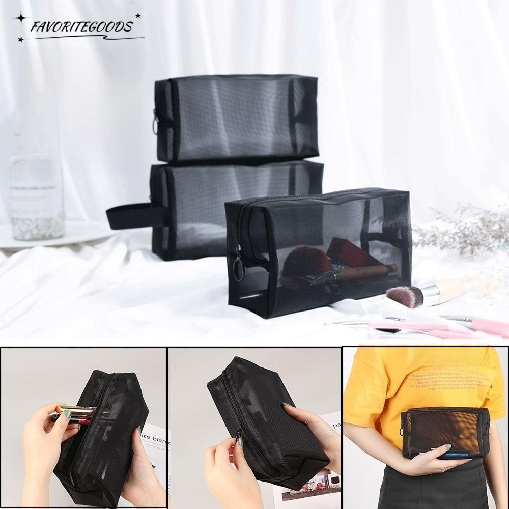 FAVORITEGOODSS2BJ Túi đựng đồ trang điểm Dây kéo Túi xách Gói lưới lưu trữ