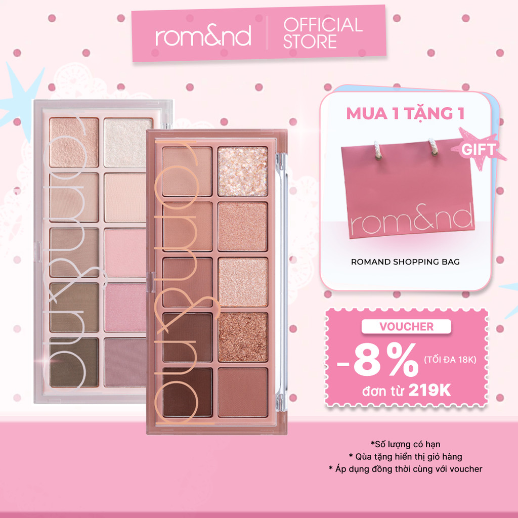 [LIVE] Bảng phấn mắt 10 màu siêu lấp lánh Hàn Quốc Romand Better Than Palette 7.5g