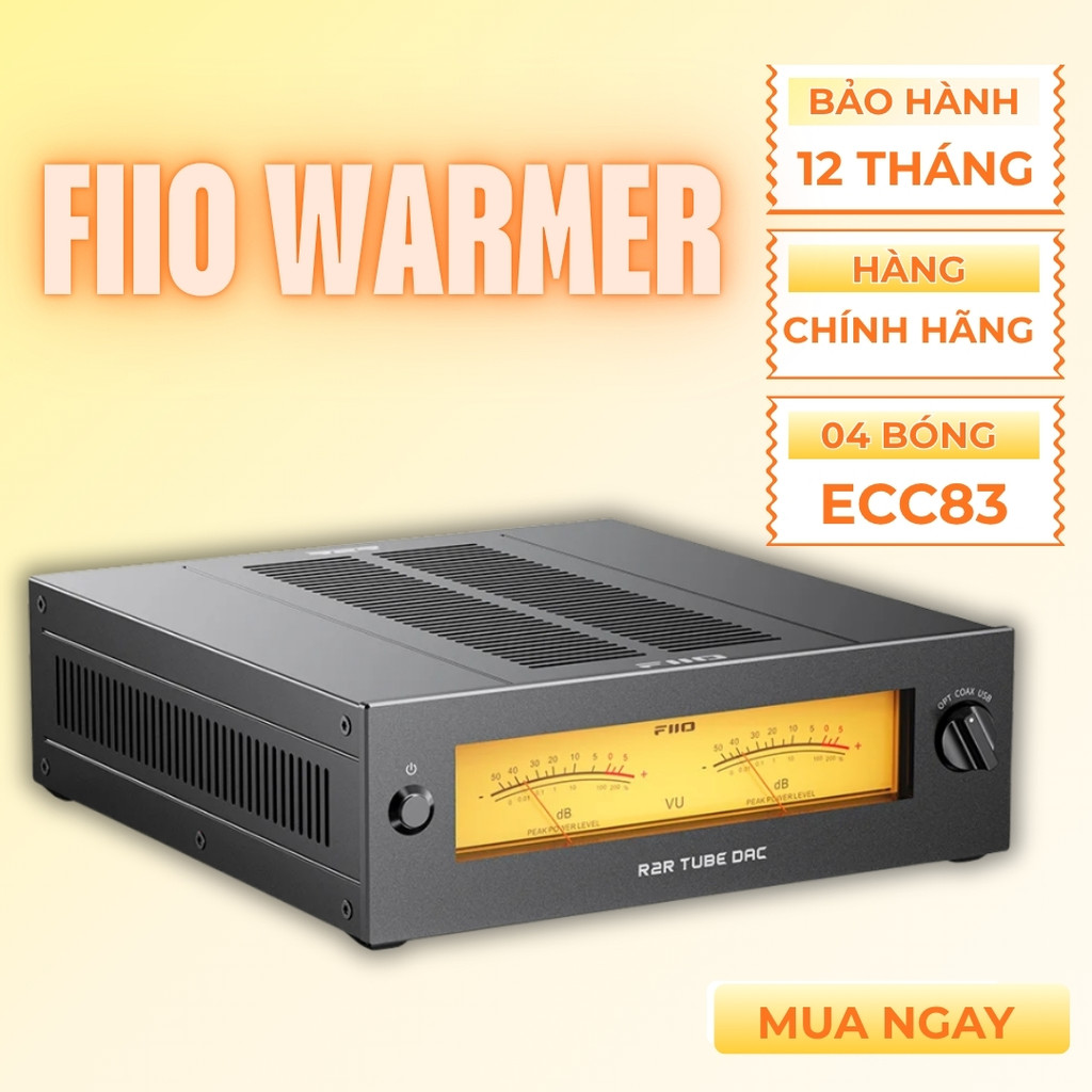 [Chính Hãng] DAC FiiO Warmer R2R - Giải Mã 24bit R2R Tích Hợp 4 Bóng Tube E88CC, VU Meter Retro, Out