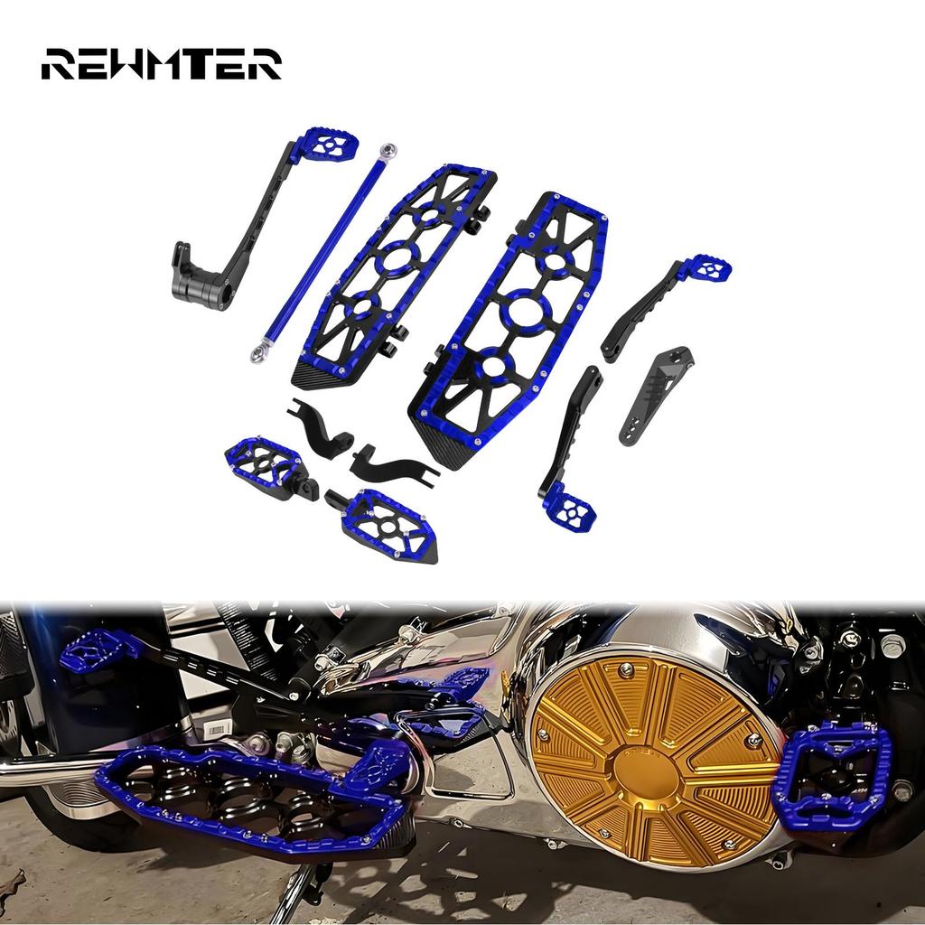 Footboards Floorboards Shifter Pegs Blue For Harley Touring CVO Road Glide 14-25