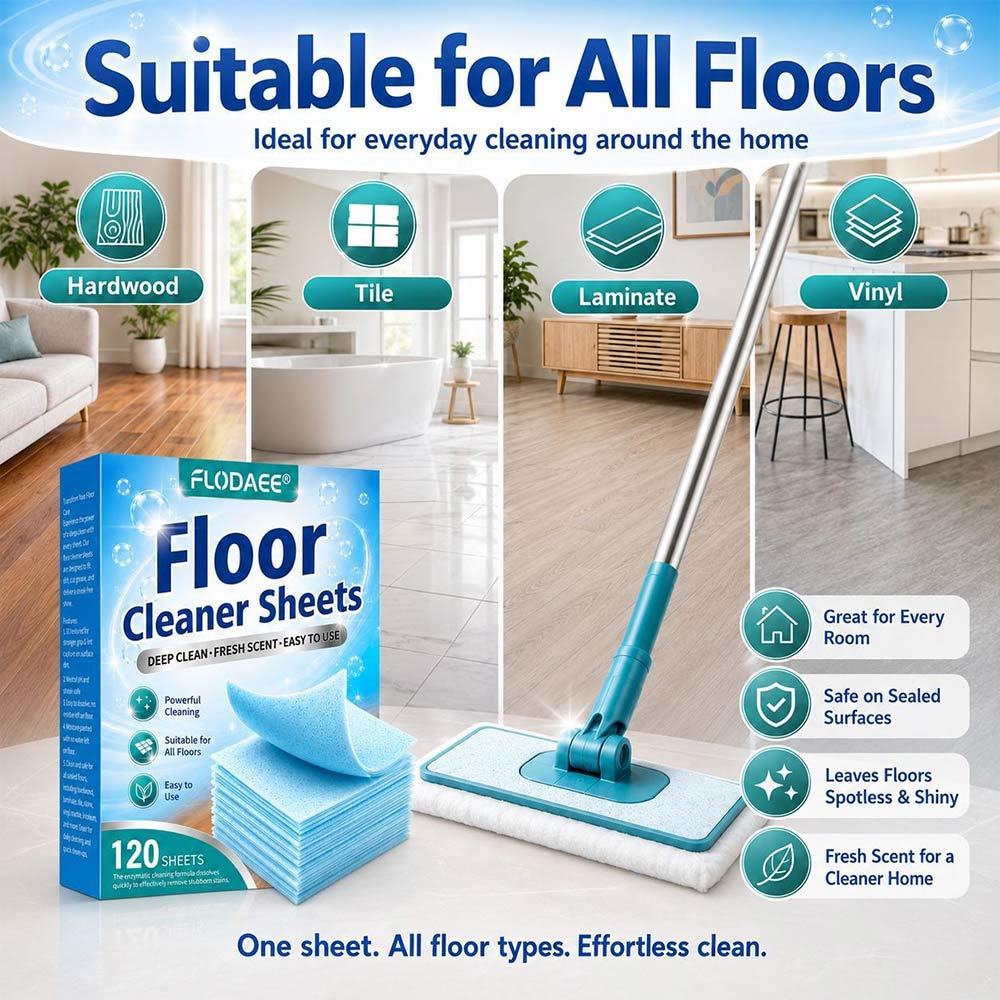 FLODAEE Floor Cleaner Sheets | Deep Clean Fresh Scent Floor Cleaning Supplies