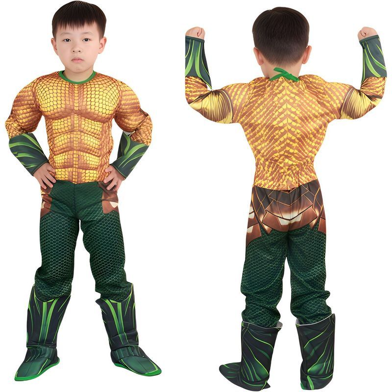 Aquaman Quần Áo Justice League Halloween Trẻ Em Trang Phục Hóa Trang Anime Aquaman Nam 8.7