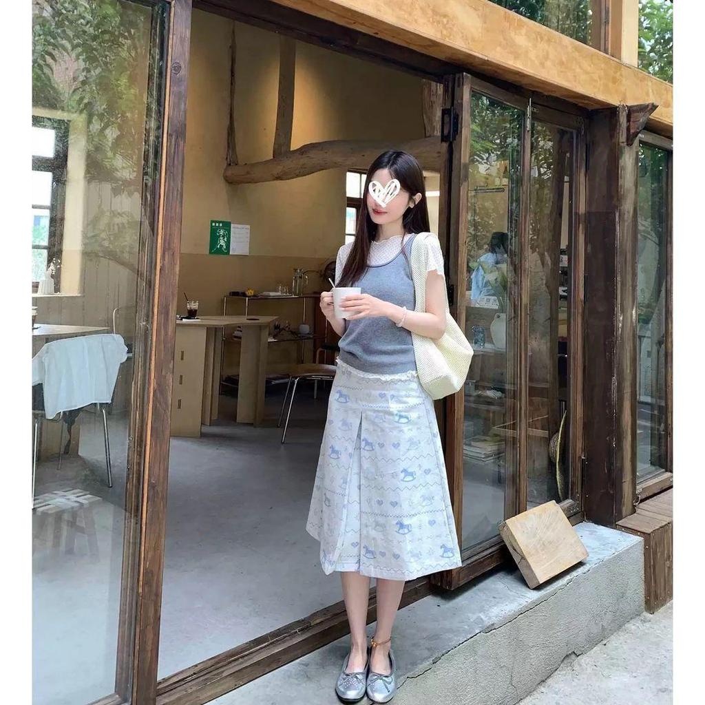 [Mua trong thời gian có hạn] Áo thun ngắn tay Agaric Edge Polka Dot phong cách mỏng Áo thun hai mảnh phong cách mới dành cho nữ