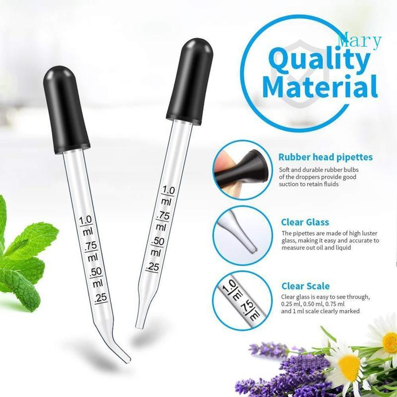 Mary Eye Dropper Glass Liquid Dropper Dung Tích 1ml Phù Hợp Với Tinh Dầu 0 25 0 50 0 75 1 Rõ Ràng Qu