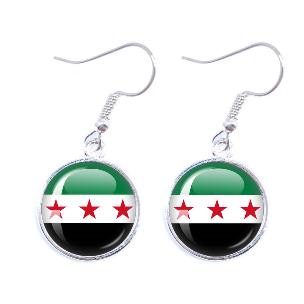 Cờ Syria Thời Gian Đá Quý Bông Tai Bông Tai Bông Trang Sức Tai