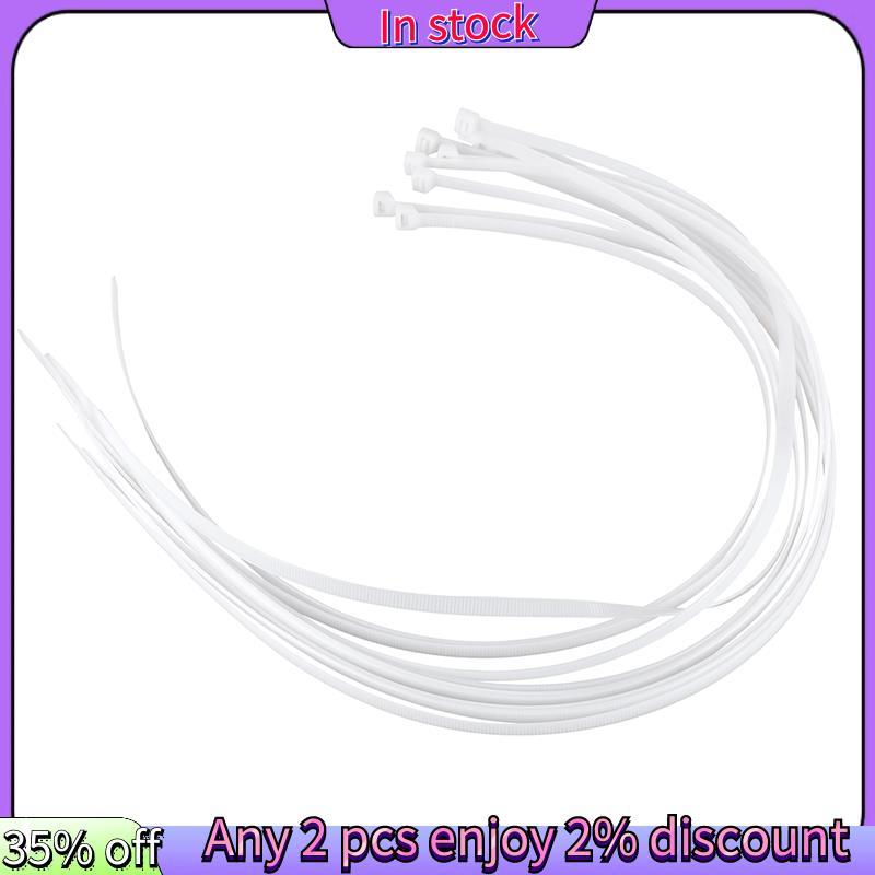 Còn hàng-10X Extra Long 76Cm Dây buộc cáp màu trắng Zip Wraps