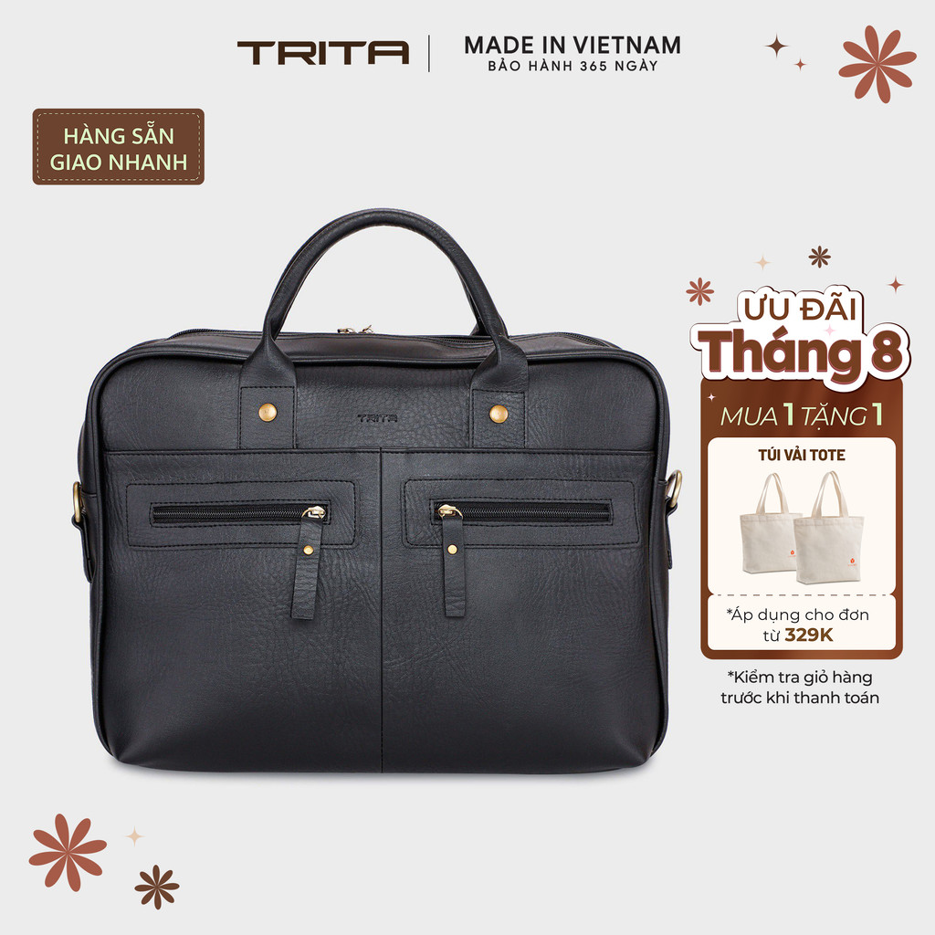 Cặp công sở Trita (Thời trang nam đựng vừa laptop 14.6 inch - Cặp da TCA1) Bagsmart