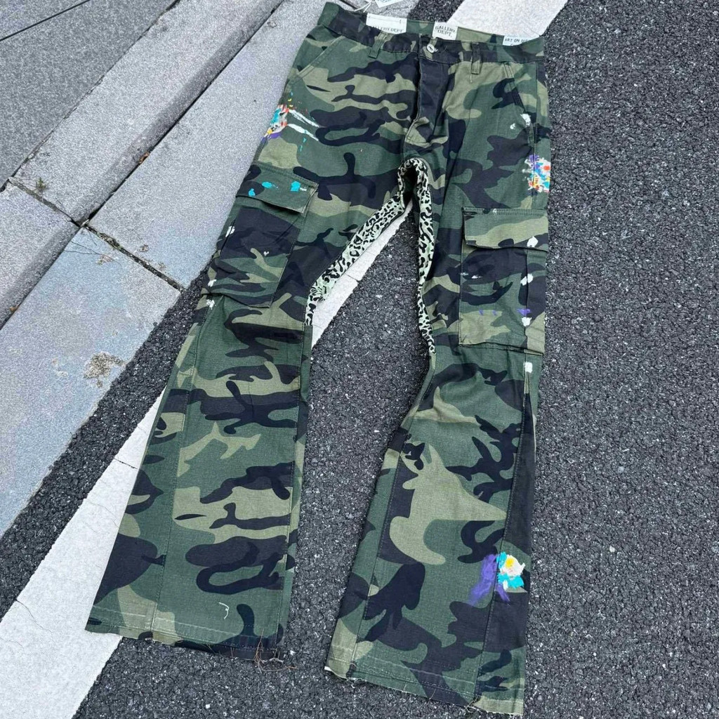 GALLERY DEPT.Camouflage Patchwork Quần Micro loe