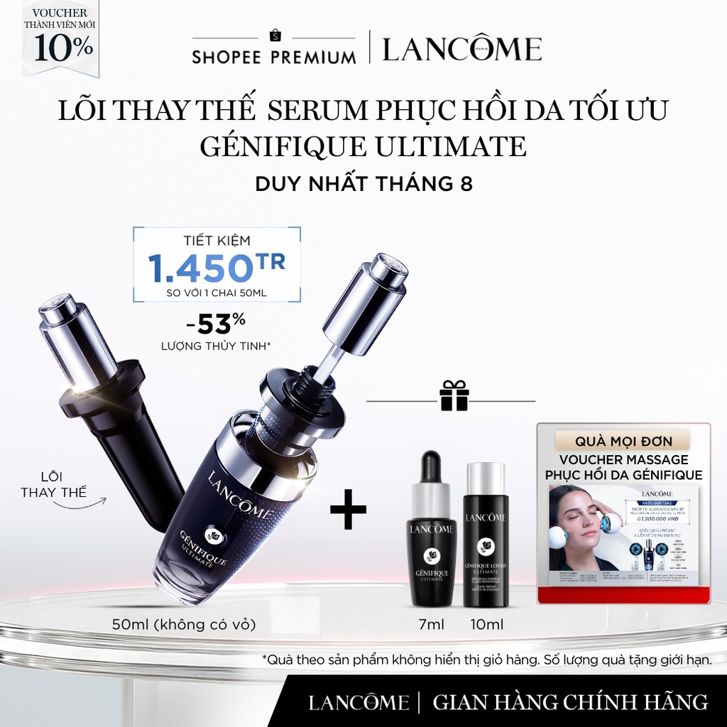Lõi Thay Thế Serum Phục Hồi Da Tối Ưu Genifique Ultimate Lancome 50ml