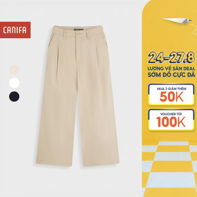 Quần khaki nữ dáng suông CANIFA công sở basic 6BK26S001