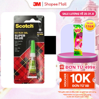 Keo dán đa năng 3M™ Scotch®, siêu dính, trong suốt, dạng loãng, mau khô, 1 tuýt, 2g, Dán được nhiều chất liệu