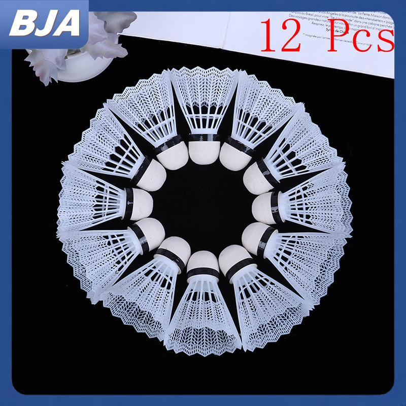BJA 12 Bóng Cầu Lông Bằng Nhựa Trắng Shuttlecos Huấn Luyện Thể Thao Thể Thao BJA