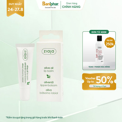 [VHL x Dược Bắc Ninh] Son dưỡng môi Ziaja Olive Oil Lip Balm 10ml tặng Son dưỡng môi Ziaja Olive Oil Lip Balm 10ml