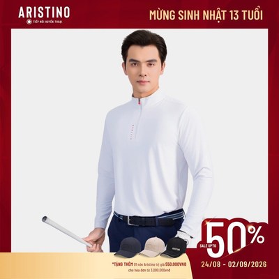 Áo Half Zip Nam Aristino suông nhẹ, giải phóng hình thể và mang lại sự dễ chịu tuyệt đối AHZG010S2