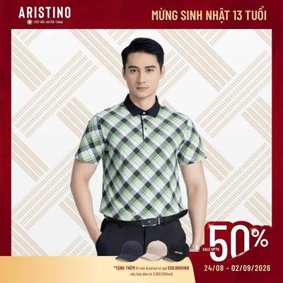 Áo Polo Nam Aristino Business Regular họa tiết đan lát độc quyền 76% Nylon mỏng nhẹ 1PS032AZ