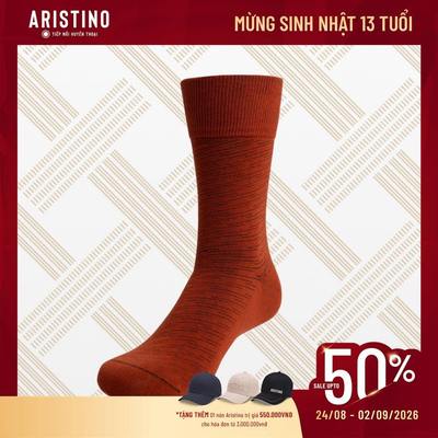 Tất Nam cổ cao ARISTINO dệt sợi thoáng khí, bảo vệ bàn chân với công nghệ kháng khuẩn, khử mùi ASC058