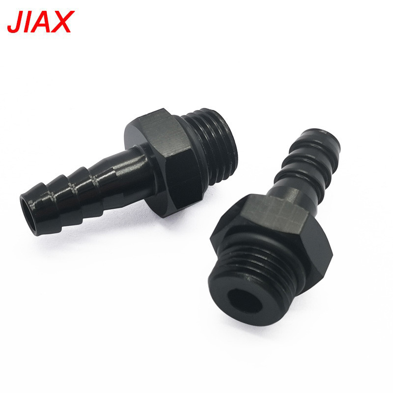 Premium-New Đen Anodized 6AN Nam 5 / 16 Ống Barb Lắp O-Ring Seal Boss Fuel Oil Line Adapter AN6 ORB 