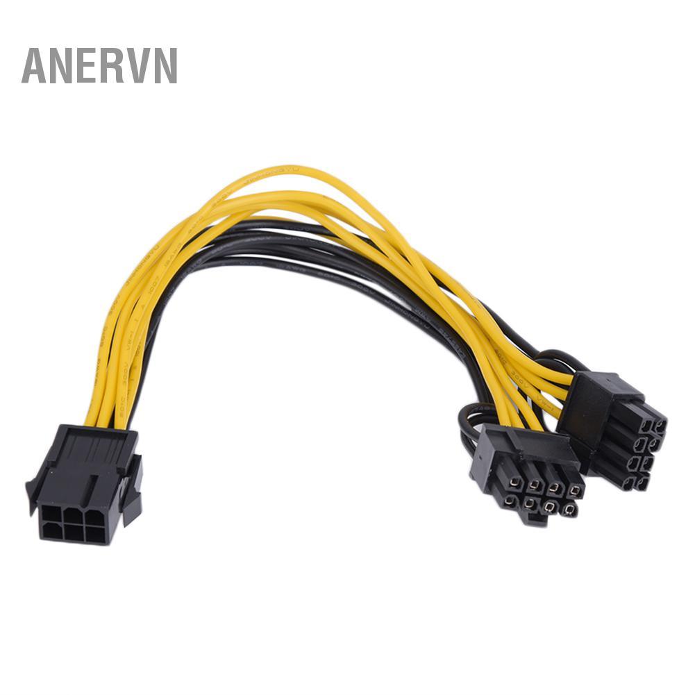 anervn 6pin Nữ Sang Dual 8 (6Pin 2 Pin) Hoặc cổng 6Pin Nam Card Đồ Họa Cáp Nguồn PCI-E