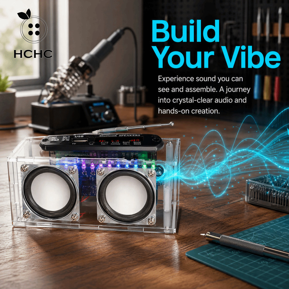 HCHC DIY FM Radio Kit, DIY Hàn FM Radio DIY Bộ loa Bluetooth DIY, Dự án 87.5-108MHZ Bluetooth DIY Lo