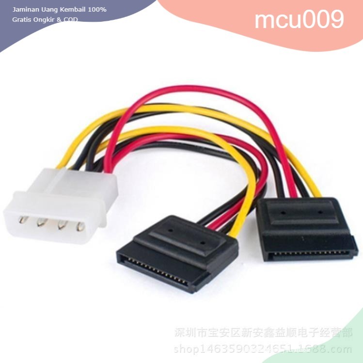 Cáp chuyển nguồn 1 ATA - Molex 4 Pin Ra 2 SATA, 1 ATA - Molex 4 Pin to 2 Sata