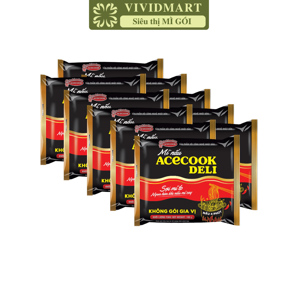 [SET 10 GÓI] - ACECOOK - Mì nấu Acecook Deli không gói gia vị, Mì nấu không gia vị Acecook Deli, Mì 