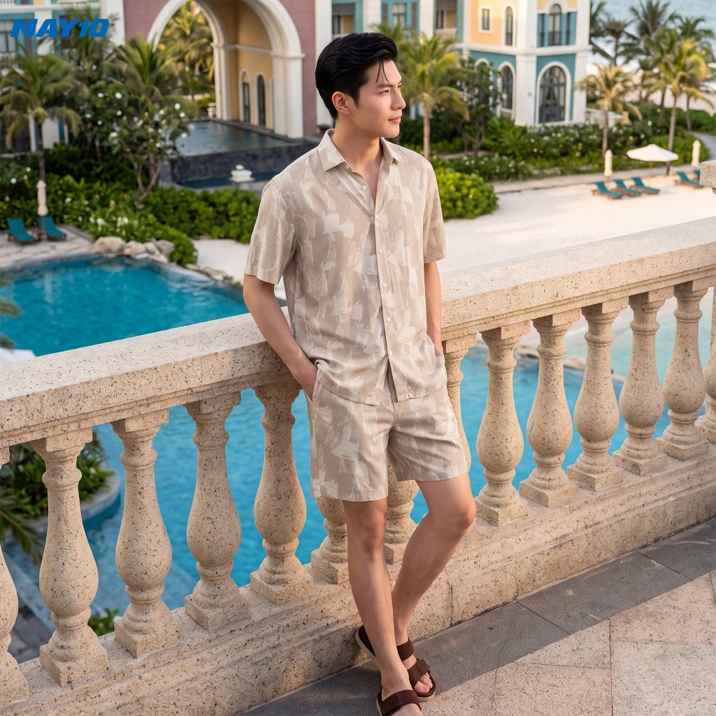 Bộ quần áo lanh nam May 10 mã 060126245ON 2