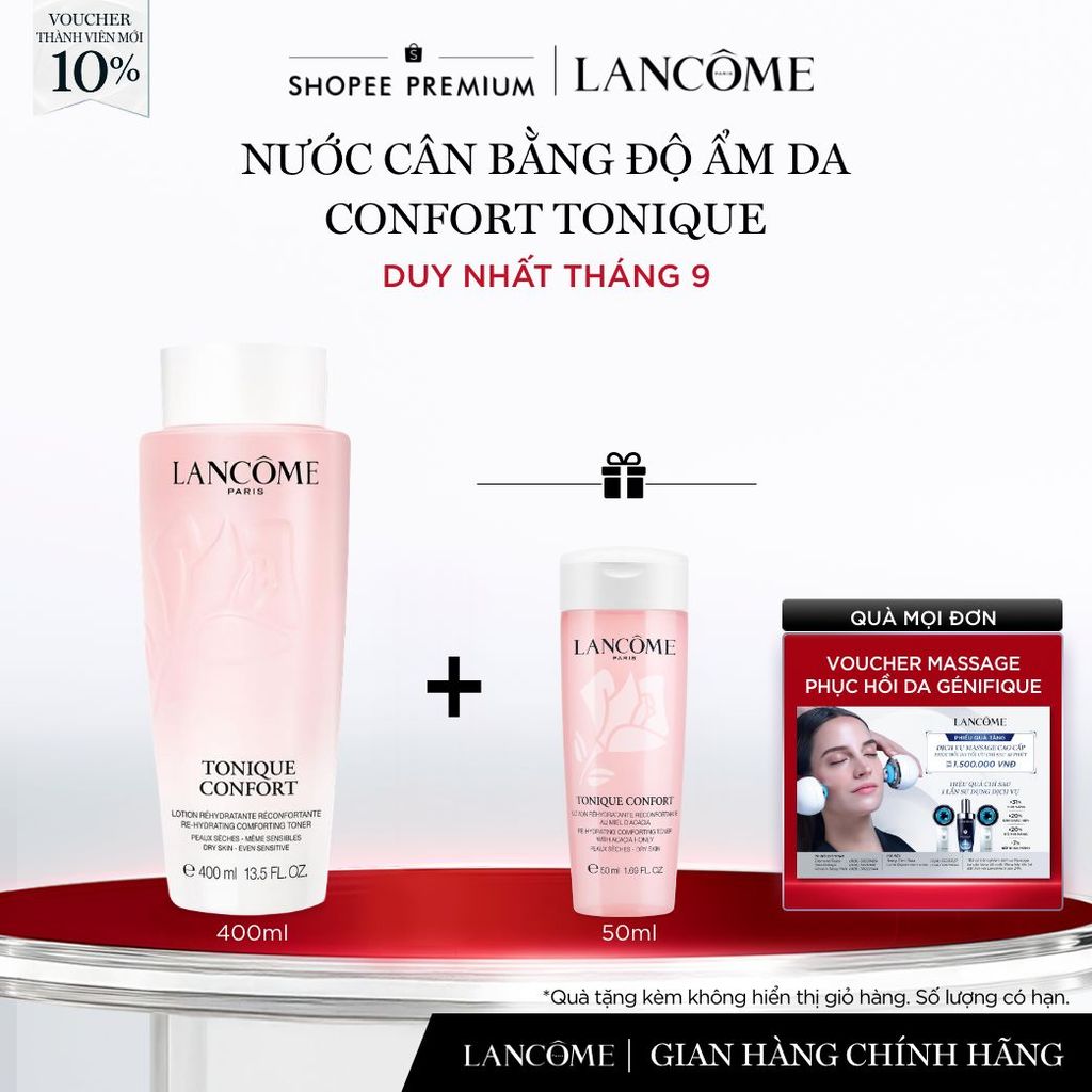 Nước Cân Bằng (Toner) Độ Ẩm Dịu Nhẹ Lancome Tonique Confort 400ml
