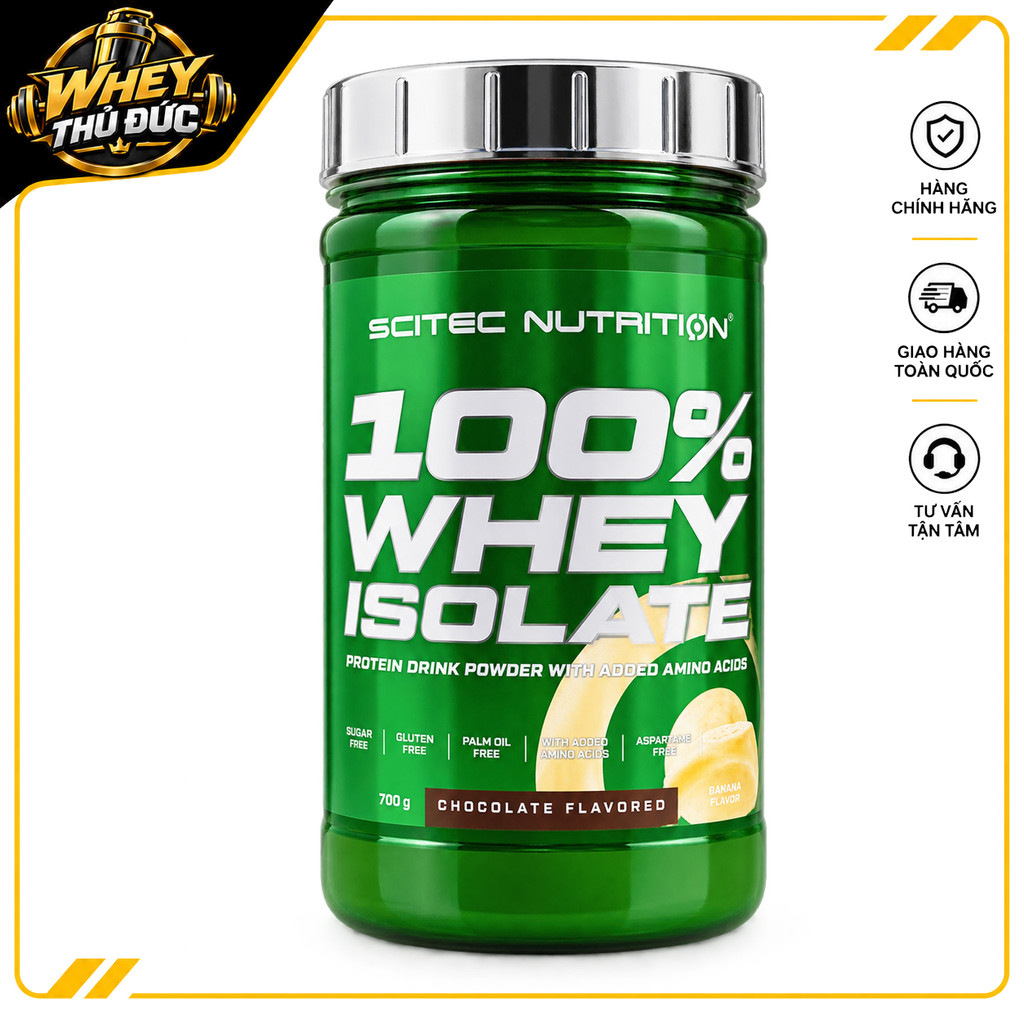 Scitec 100% Whey Isolate vị socola 700g – Whey Protein Isolate Cao Cấp Bổ Sung Protein Cho Người Tập