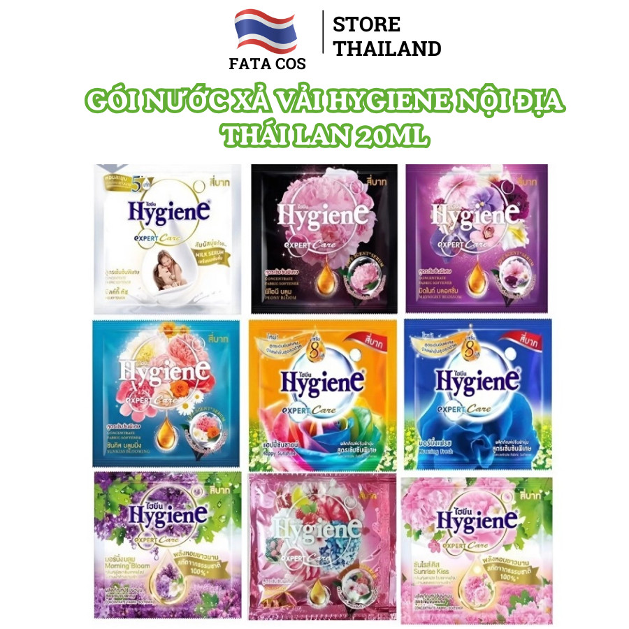 Nước xả Hygiene Thái Lan, dây 24 gói nước xả vải Hygiene 20ml đậm đặc Fata Cos