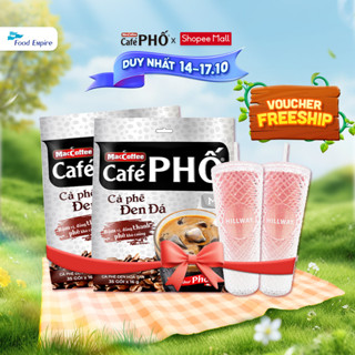[Tặng 02 ly Hồng] Combo 2 Túi cà phê Phố Đen Đá MacCoffee (560gr - 16gr x 35 gói)