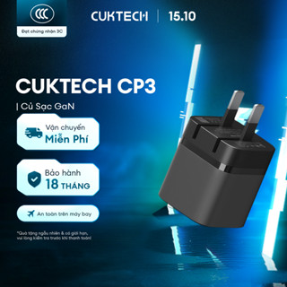 Củ Sạc GaN CUKTECH CP3 1C | Công Suất 30W | Hỗ Trợ Sạc Nhanh | Thiết Kế Nhỏ Gọn | Bảo Hành 18 Tháng AC301