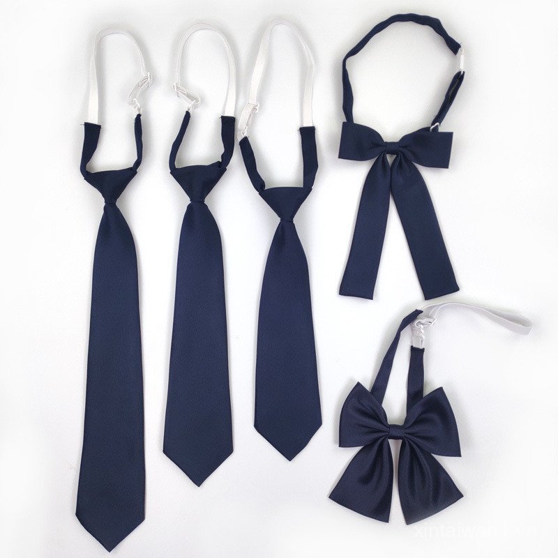 Tie Navy Blue Preppy Style Bow Tie Set Bow Tie Free Tying