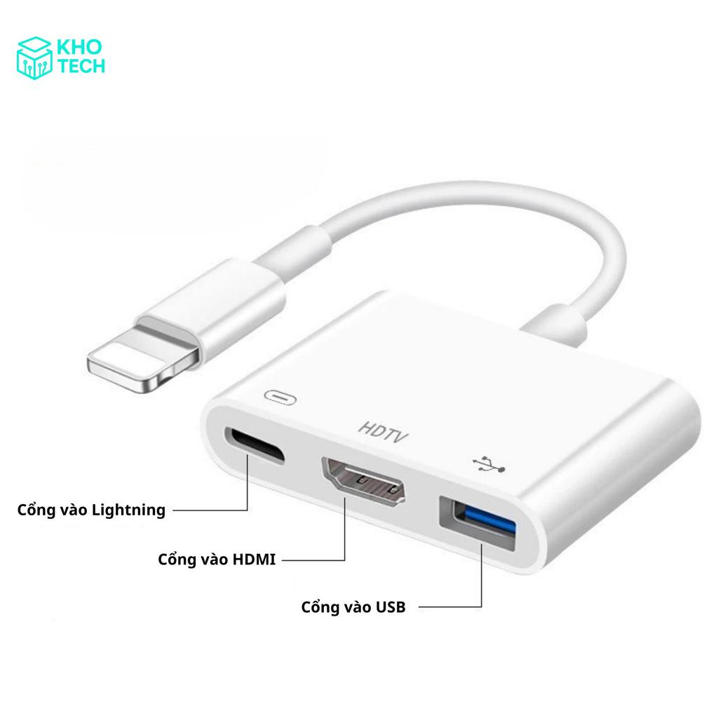 Bộ Hub chuyển đổi lightning sang HDMI, USB, lightning