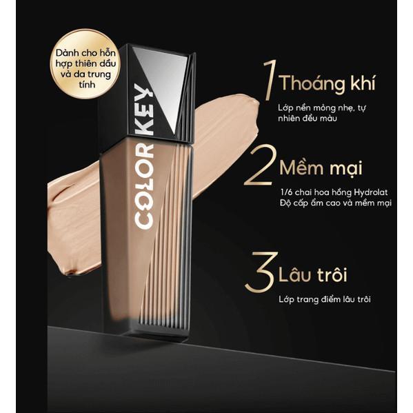 Ảnh 5 của Kem Nền Colorkey Dạng Lỏng Lâu Trôi Dưỡng Ẩm Kiểm Soát Dầu Lâu Trôi Suốt 12 Giờ