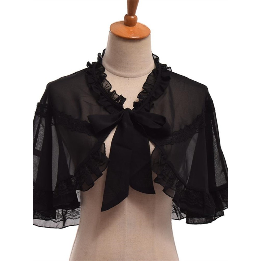 Áo Khoác Cardigan Gothic Girl JSK, Mỏng, Voan, Nơ Nhỏ - Chống Nắng Mùa Hè