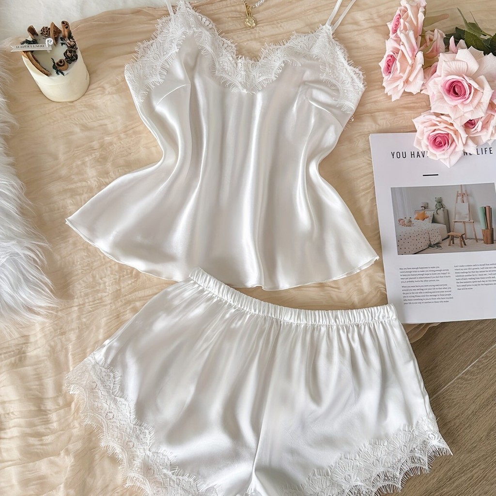 Bộ đồ ngủ lụa băng dành cho nữ mùa hè phong cách Đức ozo