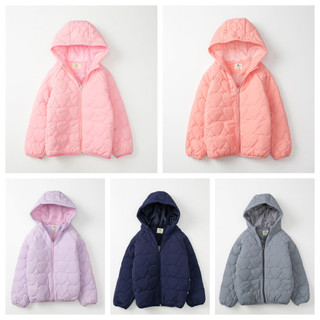Áo khoác phao kéo khoá, Áo phao trẻ em LITIBABY trần bông trái tim size 4 đến 12 tuổi