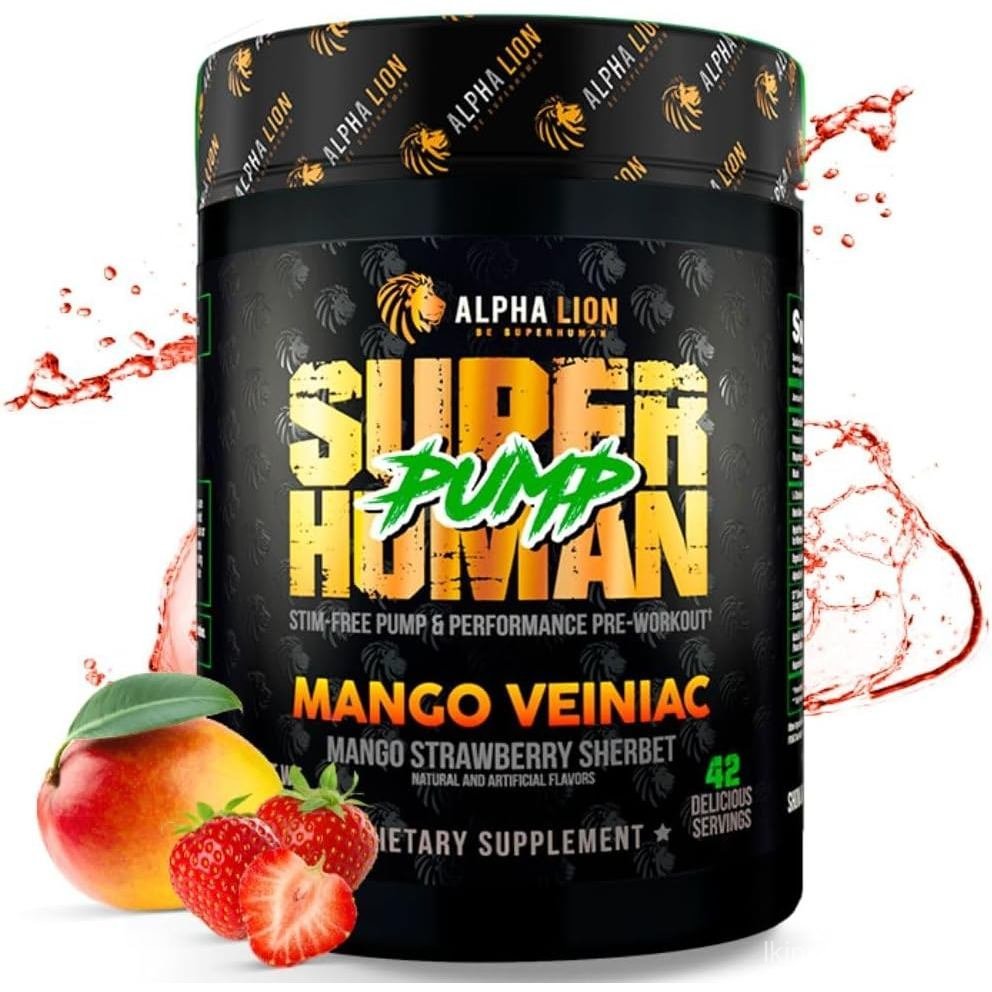 ALPHA LION erhuman Pump Pre Workout Powder, Nootropic Caffeine & Stim Free Preworkout plement, Nitri