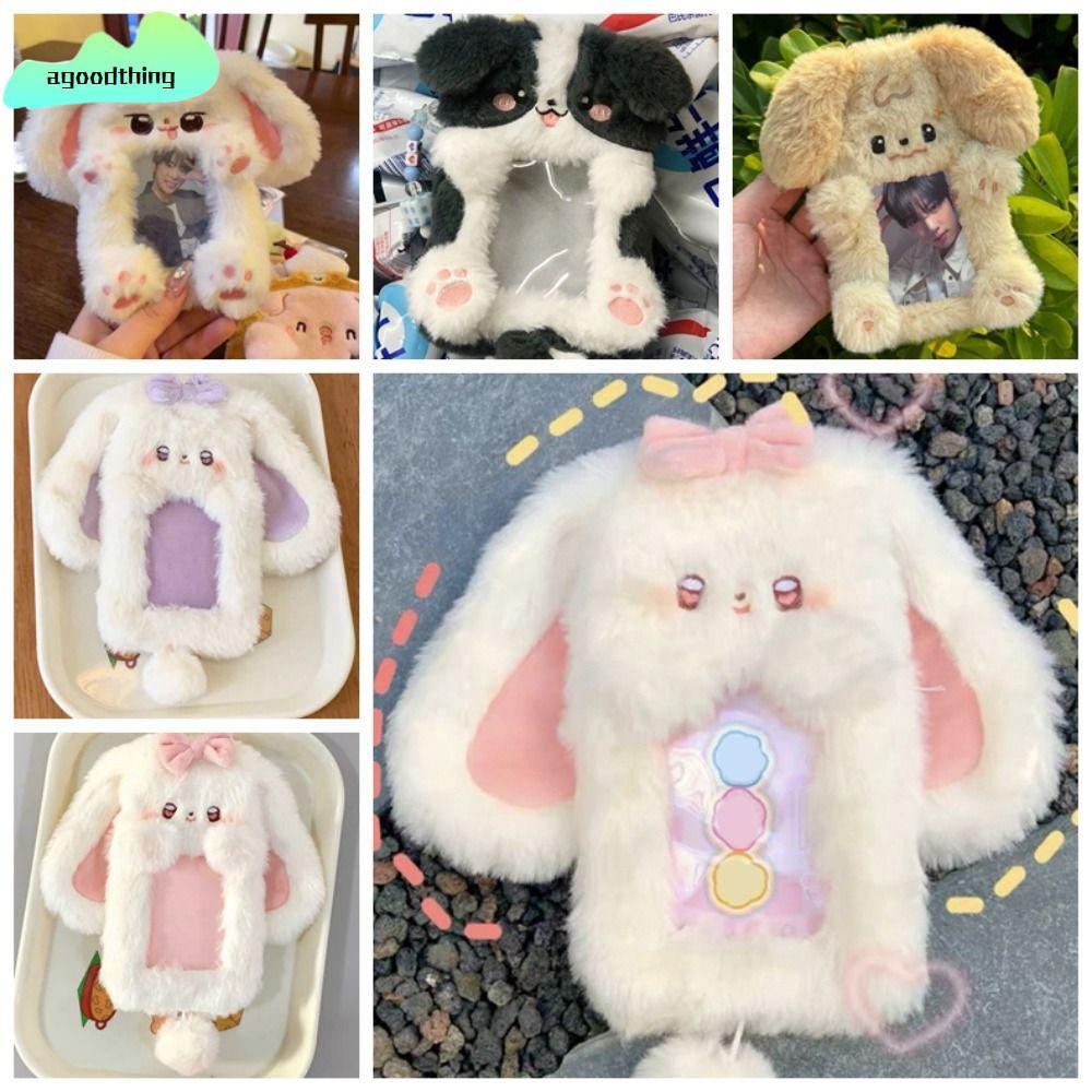 AGOODTHING Photocard, Sang Trọng Tai Thỏ / Border Collie Photo Card Holder, Hoạt Hình Đa Năng Thẻ Ta
