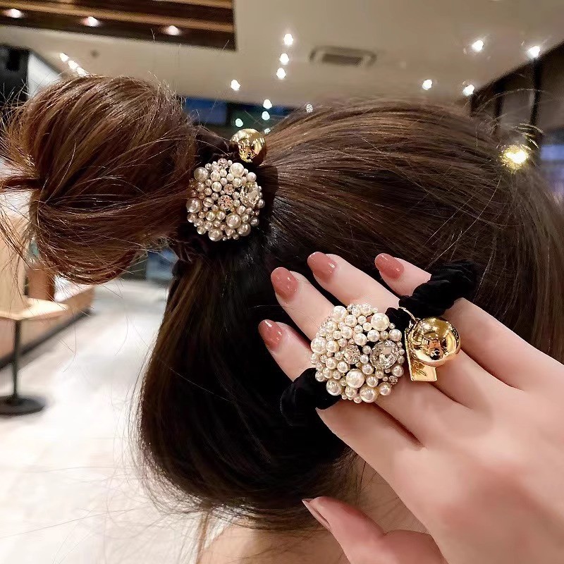 Dây Buộc Tóc Ruột Nhỏ Dây Buộc Tóc Đầu Cảm Thấy Bóng Đầu Dây Cao Su Nữ Dây Buộc Đầu Tính Khí Đầu Ngọ