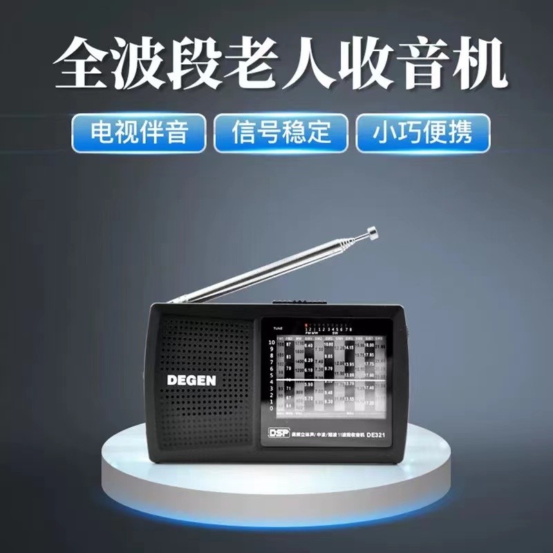 Dejin DE321 Người cao tuổi di động Full-Band DSP Radio Level 46 English Exam Campus Radio