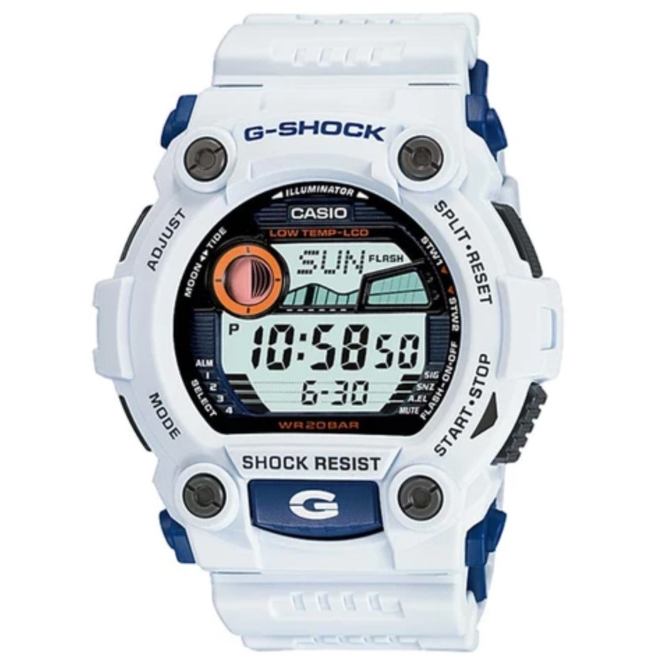 Thích hợp cho g-shock G7900 White Tide Graph Autolight Jam Tangan White Putih G7900 Đồng hồ nam nhựa
