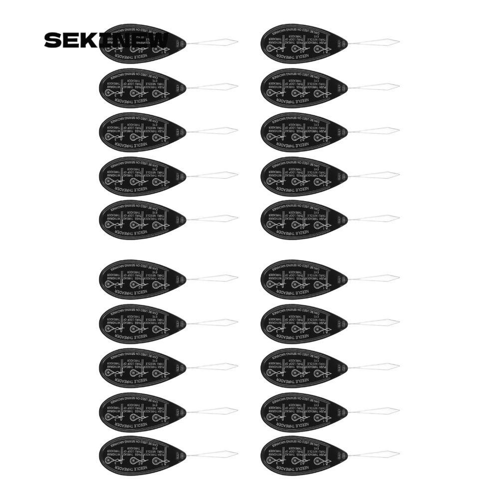 SEKINEW 20 Chiếc DIY Needle Threader, Chất Liệu Nhựa Màu Đen Kim Threader Tool, Di Động Linh Hoạt Vò