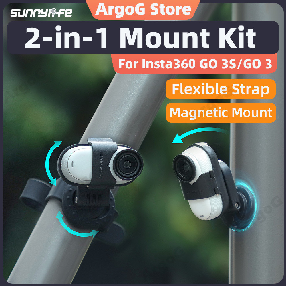 Sunnylife Giá Gắn Từ Tính Linh Hoạt cho Insta360 GO 3S/GO 3 POV - Phụ Kiện Insta360 GO 3S