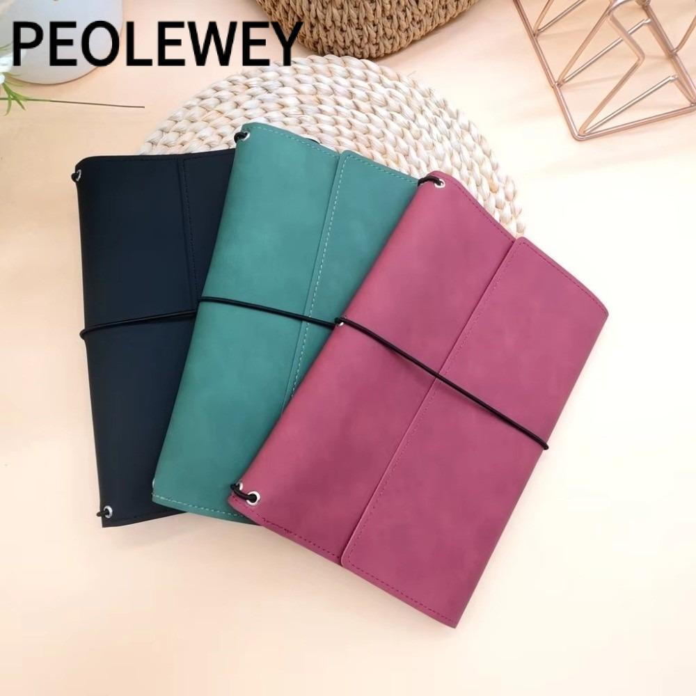 PEOLEWEY Notebook Cover, A5 Loose Leaf Notebook Organizer, Vintage Journal Cover Crazy Horse Leather